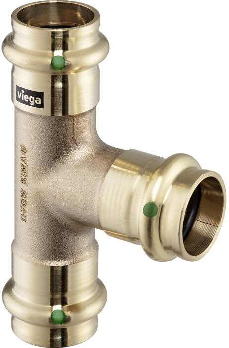 Viega Sanpress T-Stück 121600 22 x 15 x 15 mm, mit SC-Contur, Rotguss oder Siliziumbronze
