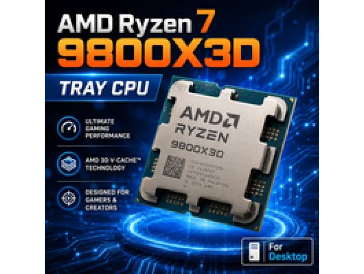 AMD Ryzen 7 9800X3D Processor 8-Core 16-Thread AM5 Desktop CPU 3D V-Cache Gaming Processor Tray Zonder Doos