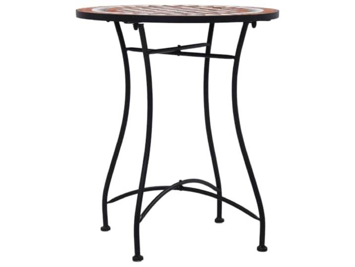 Keeushr Bistrotisch Mosaik Keramik Braun 60 cm Pulverbeschichtetes Eisengestell, Keramik-Mosaik Tischplatte, leicht zu reinigen, einfach zu montieren, Balkon, Garten