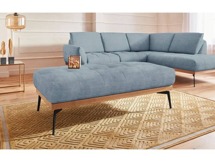 Hocker EXXPO - SOFA FASHION Palic, moderner Polsterhocker mit tollen Verarbeitungsdetails , blau (eisblau), B:139cm H:47cm T:71cm, Hocker, Hocker
