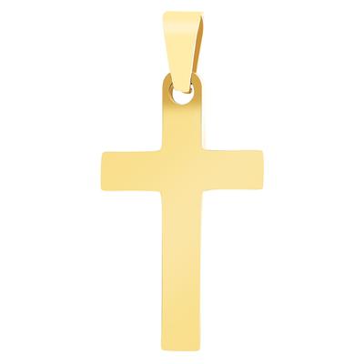 Kettenanhänger ADELIA´S "Anhänger – Kreuz Kreuzanhänger aus Edelstahl", gold, Schmuckanhänger, Damen, Edelstahl, Kettenanhänger, Ideal zum Verschenken – schlicht und stilvoll