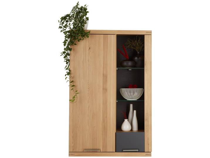 Hängeelement 80/124/37 cm Graphitfarben, Eichefarben