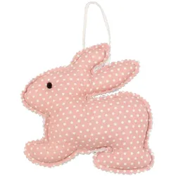 Krasilnikoff Oster Ornament, Bunnies, Osterhase Anhänger, 15x16 cm, dusty rose
