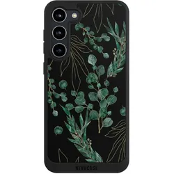 Nivocase Handyhülle für Samsung Galaxy S23+ Hülle NIVOpure Case Schwarz Blätter Natur Eukalyptus (Samsung Galaxy S23+), Smartphone Hülle, Schwarz