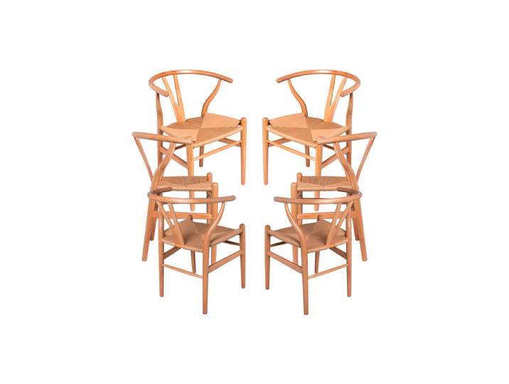 6er Set Wis Holz Stühle - Braun
