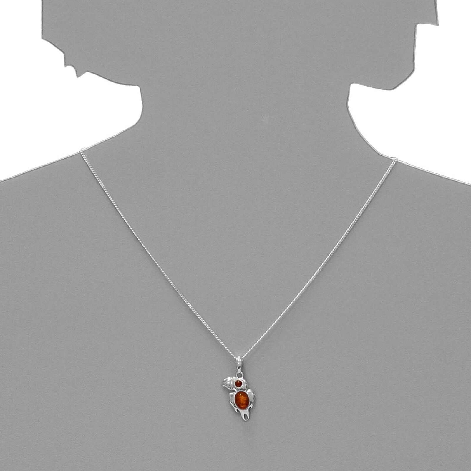 Kette mit Anhänger OSTSEE-SCHMUCK "Ostsee-Schmuck Kette mit Anhänger Papagei" Gr. 42, silber (weiß, neutral), Halsketten, Damen, 42cm, Silber 925 (Sterlingsilber), L: 42, Kette mit Anhänger weiß, neutral 42cm, Silber 925 (Sterlingsilber), L: 42