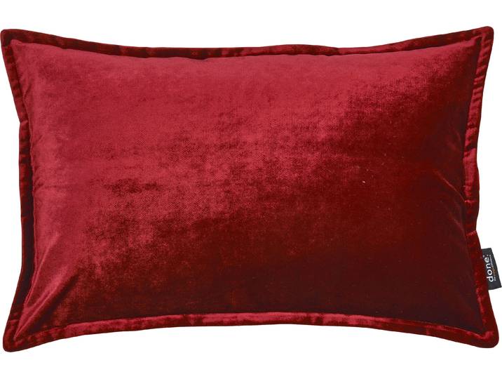 Dekokissen DONE. Glam , rot (blutrot, unifarben), B:40cm L:60cm, Polyester, Dekokissen_Sitzkissen_Kissenhüllen, Dekokissen, unifarben, Reissverschluss, Kissenhülle ohne Füllung, 1 Stück