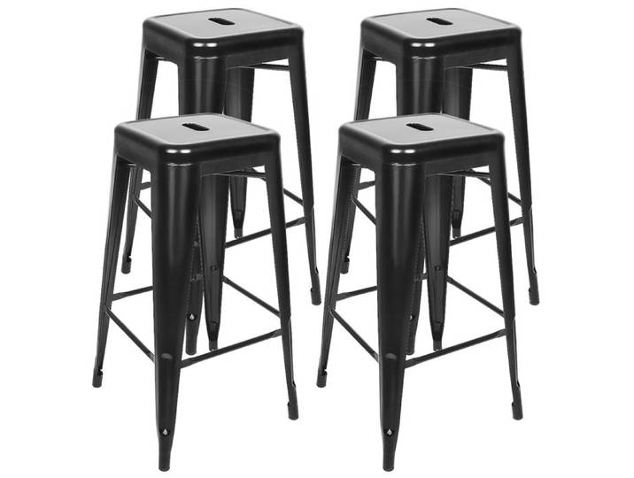 MIPAN.Lot de 4 Tabourets de Bar en métal Tabouret Bar Industriel Extérieure Empilable pour Restaurants Café Salon