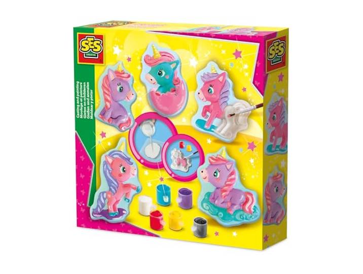 SES Creative 01341 Gieten en Schilderen-Baby Eenhoorns, Geel