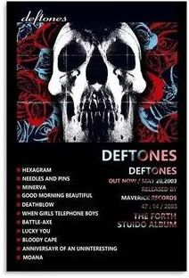 Inspired Finds Deftones Around The Fur Retro Album Canvas Poster For Music Room & Wall Decor 15.75x19.69in No Frame chaotic Popwave