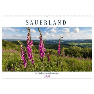 Das Sauerland im Wechsel der Jahreszeiten (Wandkalender 2026 DIN A2 quer), CALVENDO Monatskalender