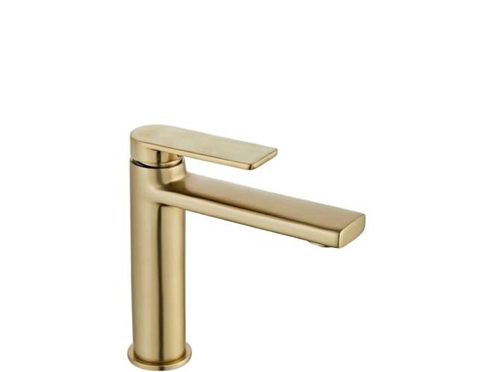 Rea Wastafel Kraan VERSO BRUSH GOUD LAAG Kraan Badkamer Badkamer Kraan Messing Wastafel Kraan Badkamer Mengkraan Wastafel Eengreeps (Geborsteld Goud)