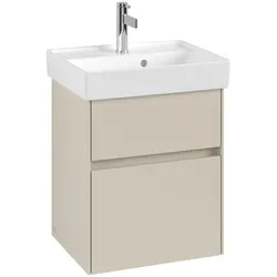 Villeroy & Boch Waschbeckenunterschrank Collaro C006B0, Cashmere Grey, 460x546x374mm, mit Beleuchtung und SoftClosing, Smarthome-fähig