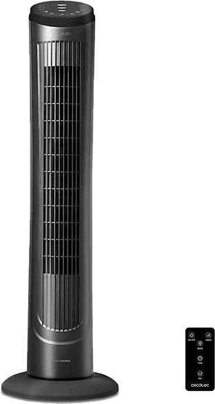 Ventilador de torre - Cecotec EnergySilence 9090 Skyline, 3 velocidades, 45W, Control remoto, Negro