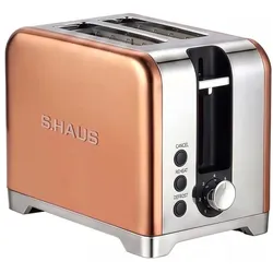 Swiss haus Edelstahl Toaster 930W für 2 Scheiben, Toaster, Orange