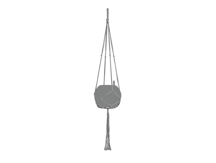 LECHUZA -Accessoires macramé-ophanging Cotton Pure 120 cm grijs van katoen, 13898