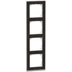 Merten MEG4040-3671 M-Pure Decor-Rahmen, 4fach, Wenge/aluminium, M-Pure Decor MEG40403671