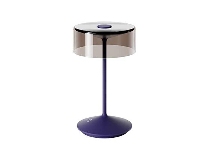 SIGOR Numotion - Dimmbare LED Akku-Tischleuchte Indoor & Outdoor, IP54 spritzwassergeschützt, Höhe 26,5 cm, aufladbar mit Easy Connect, 12 h Leuchtdauer, pflaumenblau