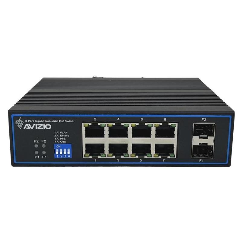 Avizio Switch 8x RJ45 PoE 1Gb/s + 2x SFP Uplink 1Gb/s (8 Ports) (AV-SU8GP2FI)