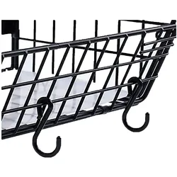 Relaxdays Obstkorb Wandregal magnetisch 2er Set, Küchen Organizer, Schwarz, Braun