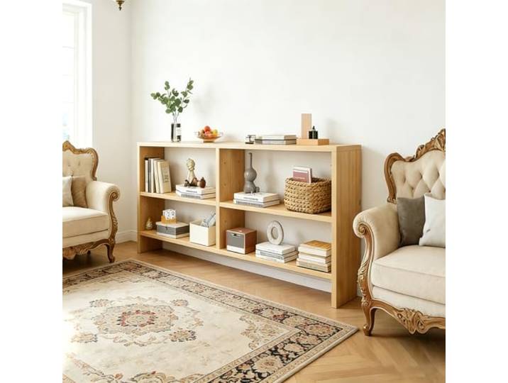 Hynbdes Schmaler Sofatisch mit Kabelmanagement,einzigartiger Holz-Eingangstisch,Schmaler Console Table mit Kabelmanagement,für Eingangsbereich,Wohnzimmer,Flur,Naturholz,120x22x86cm