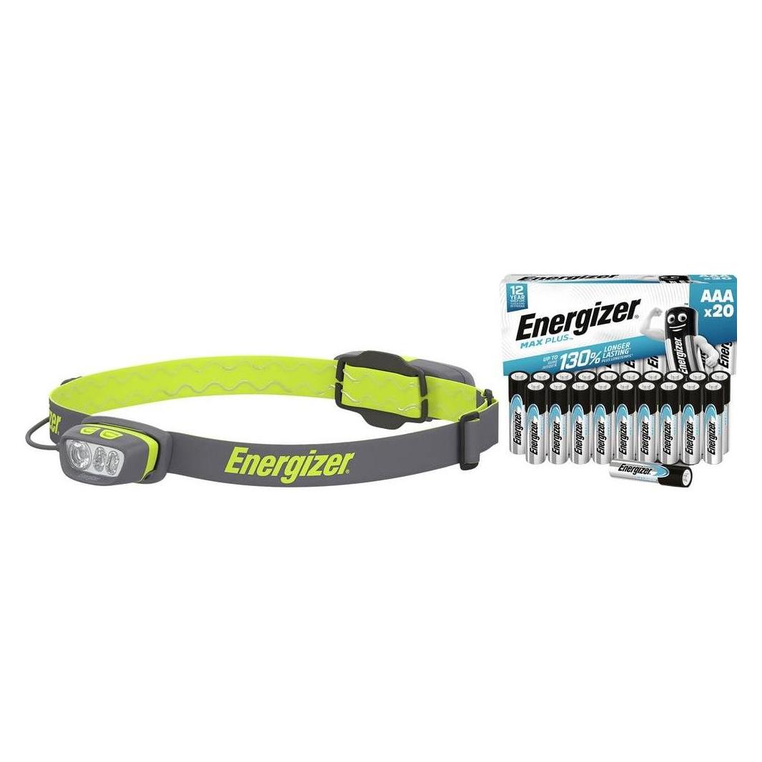 Energizer Pro Series Hybrid Set LED Stirnlampe Li-Ionen Akkus oder batteriebetrieben 500 l (500 lm) (E303955100 & E301322900)