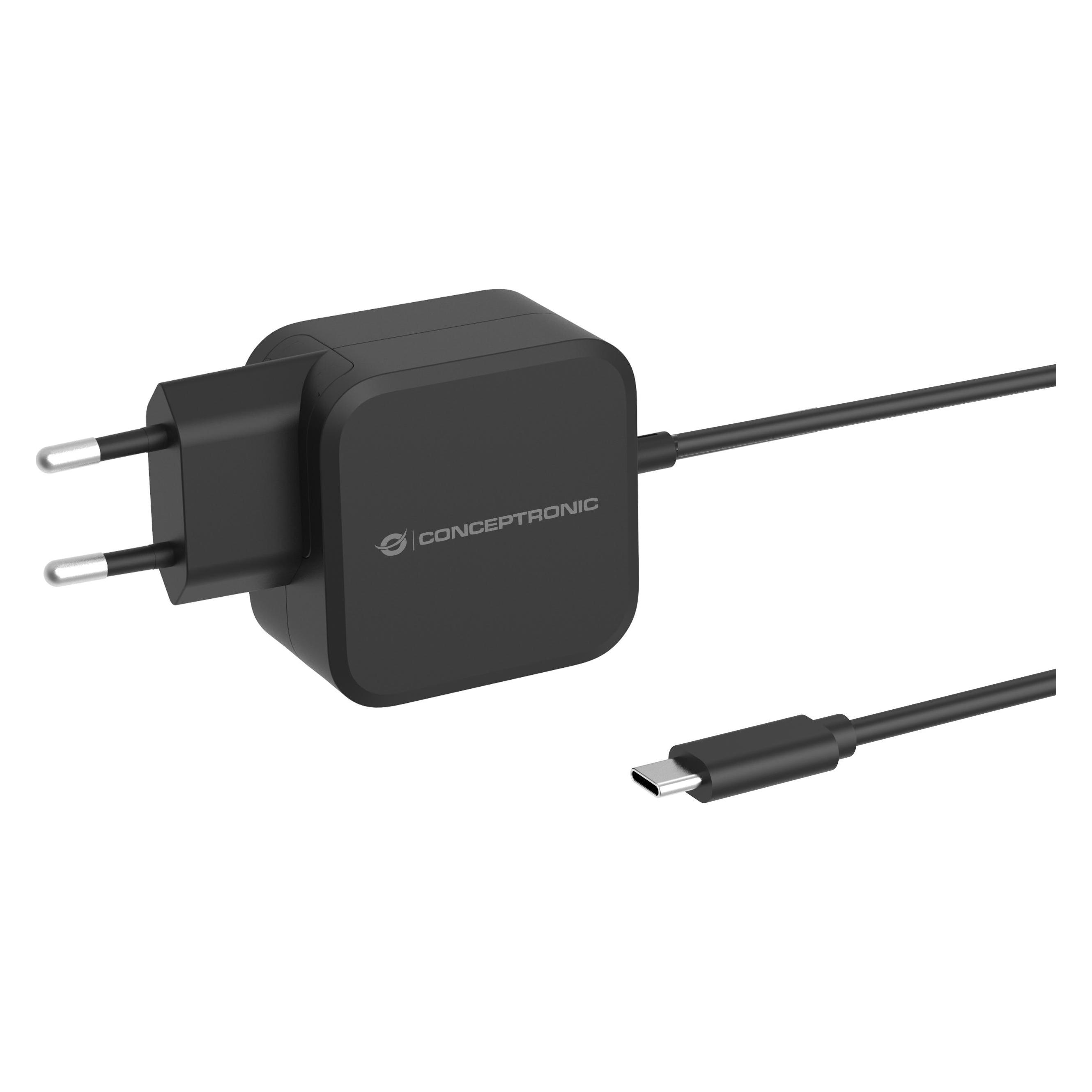 Conceptronic Ladegerät 1Port 67W, GaN USB-C Desk PD sw (67 W, 1 Port) (OZUL04BE)