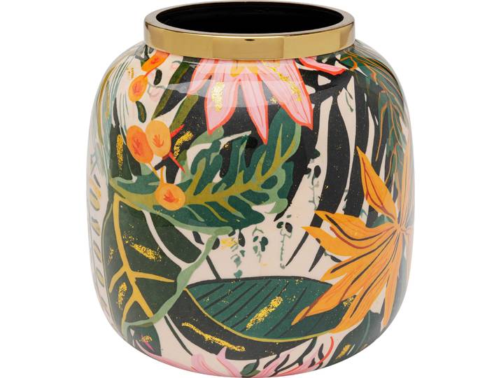 Dekovase KARE DESIGN Jungle 17cm , bunt (mehrfarbig), B:17cm H:17cm T:17cm, Stahl, Vasen, Dekovase