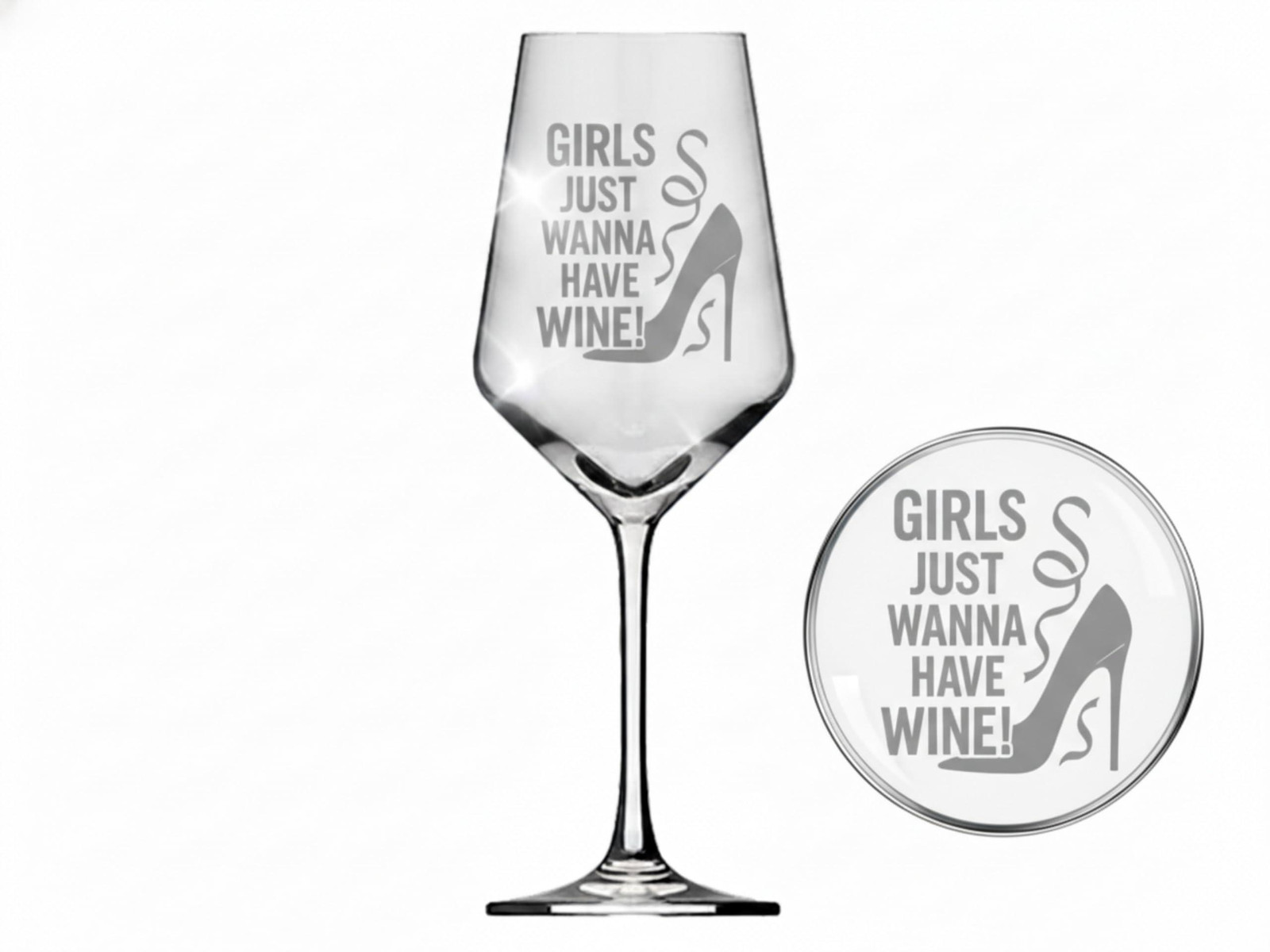 Dripio Wijnglas met gravure Girls just wanna have wine, 350 ml