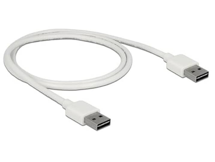 DeLOCK 85193 1 m USB A USB A mannelijk witte kabel USB - kabel USB (1 m, USB A, 2.0, mannelijk/mannelijk, wit)