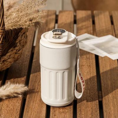 Inspire Select Smart LED Temperature Display Stainless Steel Thermos Cup 316 Vacuum Insulated Travel Coffee Mug white 15.2 Fl Oz