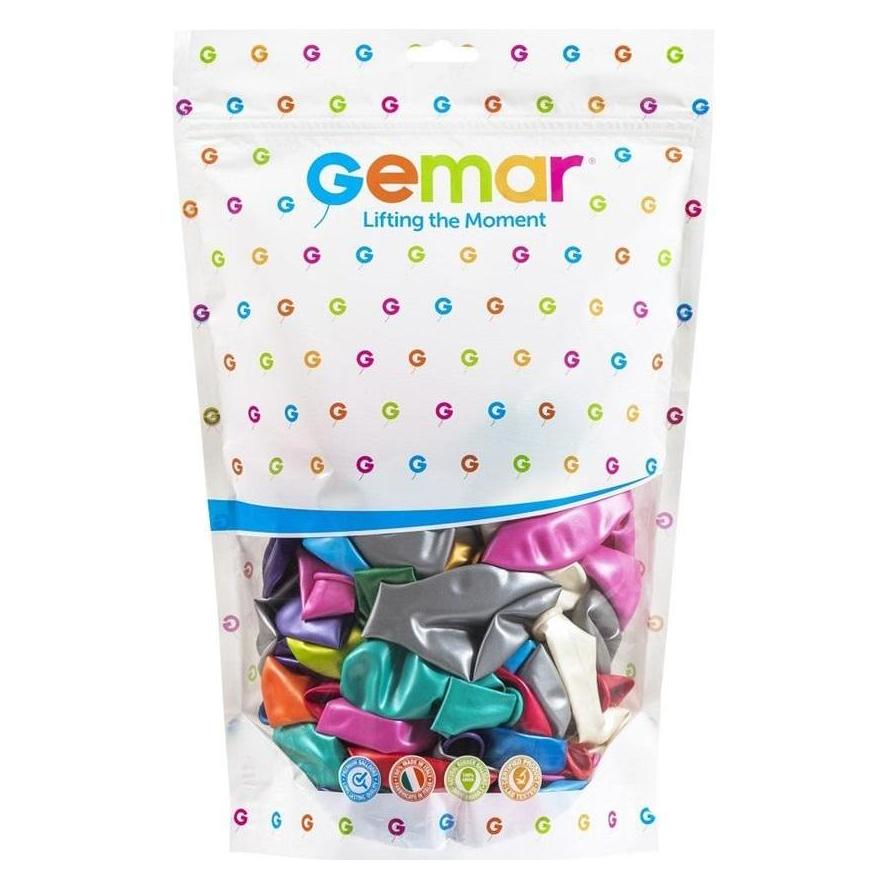 Gemar Metallische Luftballons, gemischte Farben, GM110, 30 cm, 50 Stück. (50x) (516743)