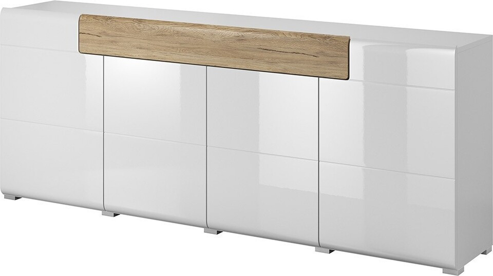 Meublorama Buffet OHIO 200cm Wit en Eiken