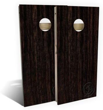 Skip's Garage Black Ebony Outdoor Cornhole Board Set