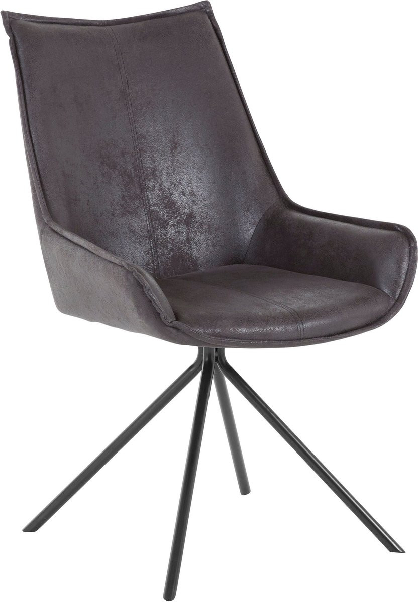 Notio Living Bodil-Stoel - Antraciet Microvezel