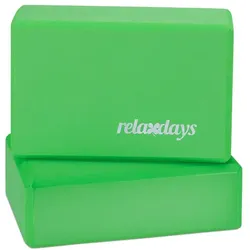 Relaxdays Yogablock im 2er Set Weiß,Grün