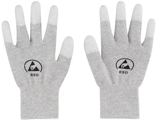 TRU COMPONENTS ESD-Handschuh mit Beschichtung an den Fingerspitzen Kleider-Größe: S Polyamidfaser, PU-Beschichtung