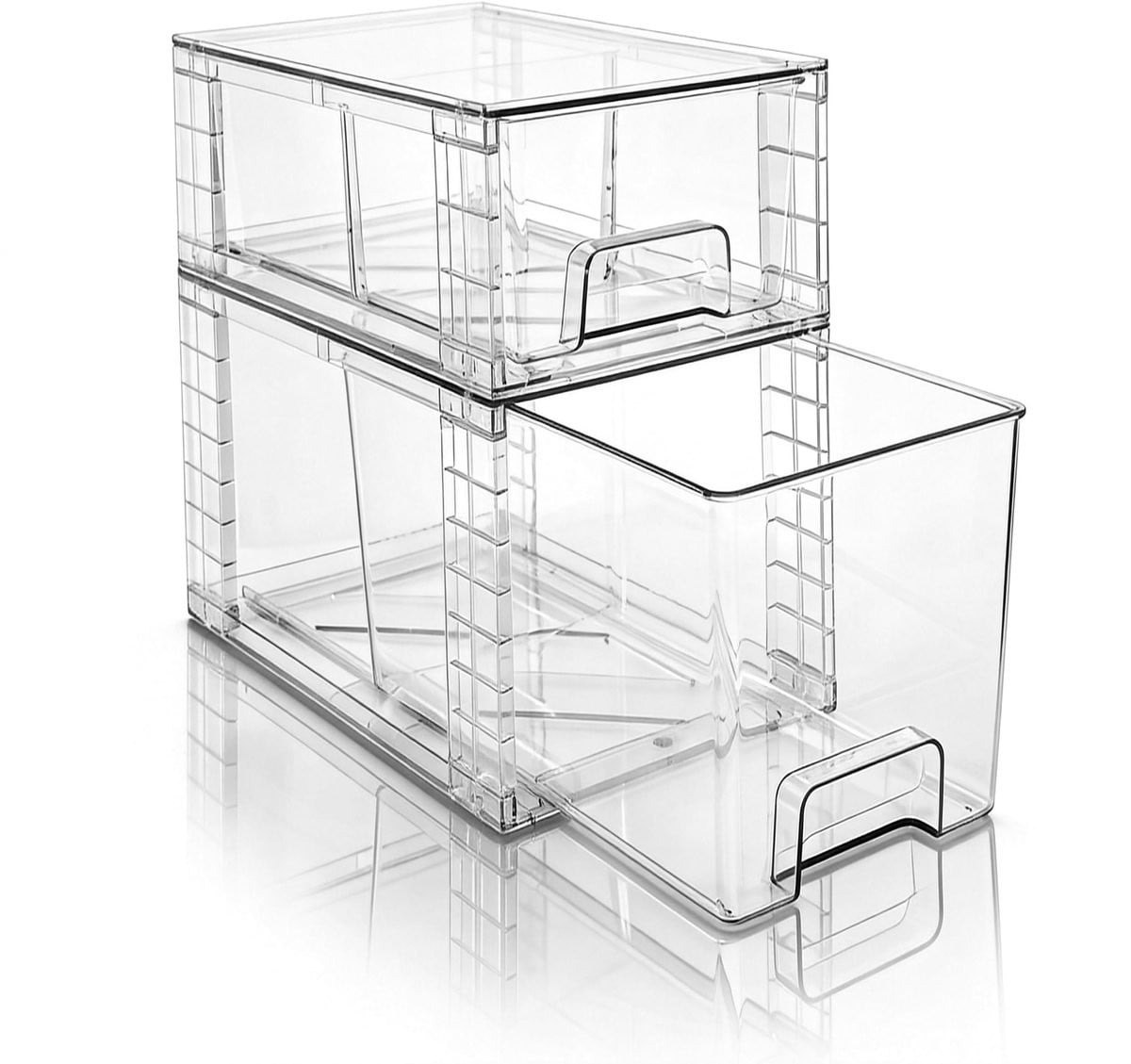 Omgoods Stapelbare Transparante Opbergdozen voor Badkamer en Keuken - 2 Stuks