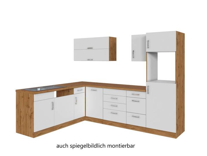 Held Möbel Eck-Küchenzeile SORRENTO, Weiß, Holznachbildung