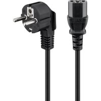 Kaltgeräte-Anschlusskabel C13 > Schutzkontakt-Stecker schwarz, 1,5 Meter, abgewinkelter Stecker