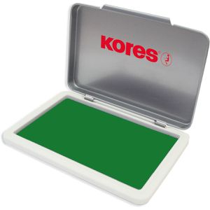Kores Stempelkissen Metallica SF71552, für Büro, grün, 11 x 7 cm, Metallgehäuse