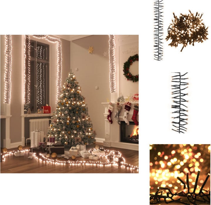 vidaXL LED-lichtketting met 2000 LED's, warm wit, 17 meter, PVC - Kerstverlichting