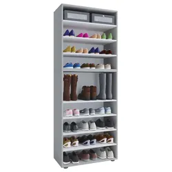 VCM LonaXXL9 Schuhschrank 9 Ablagen grau.
