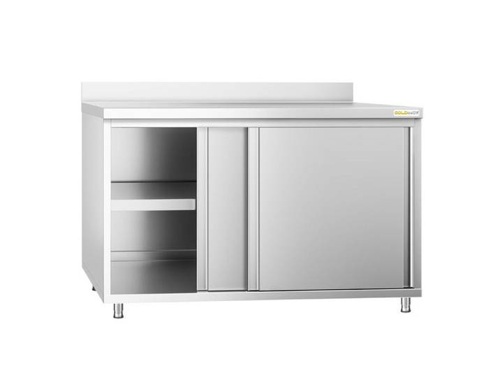 Meuble bas inox 1400x700 mm adossé PREMIUM - GOLDINOX