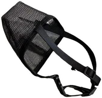 Pet Hub Adjustable Breathable Pet Dog Muzzle, Anti Bark Bite Mesh Mouth Cover S black