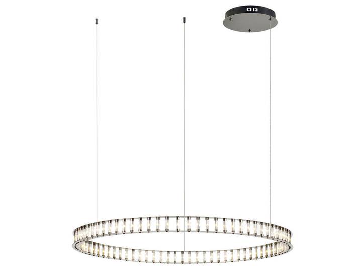 s.luce Led-Hängelampe Atom Ring Schwarzchrom Ø 80cm, Metall, Rund, LED integrated, 80x5x80 cm, Lampen & Leuchten, LED Beleuchtung, LED-Hängeleuchten