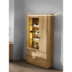 Vitrine HARPER MERAN (BHT 95x197x37 cm) - braun - BHT 95x197x37 cm