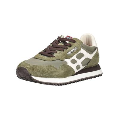 Sneaker NAPAPIJRI "Napapijri Sneaker Veloursleder/Microfaser", Herren, Gr. 42, Textil, grün (olive), Microfaser, Veloursleder, Schuhe Sneaker