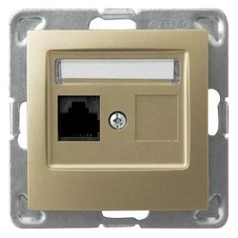 Ospel Einzelne Computersteckdose Impresja RJ45 5e Goldmetallic (GPK-1Y (GPK-1Y/K/m/28)