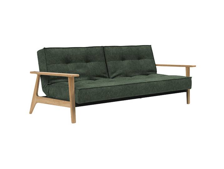 Bettsofa Split grün Stoff B 232 T 99 cm Klappbar